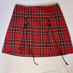 Eye Candy red plaid mini skirt